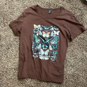Brown butterfly shirt from shein